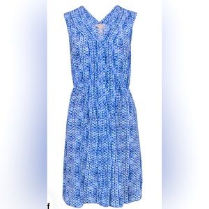 Rebecca Taylor Blue/Purple Geometric Silk Dress Size 10